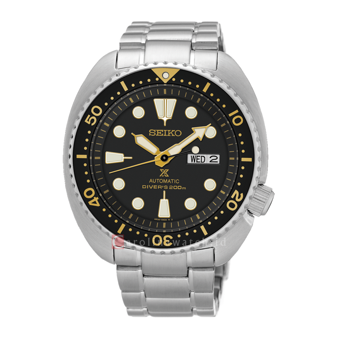 Jam Tangan Seiko Prospex SRP775K1 Turtle Men Automatic Black Dial Stainless Steel Strap