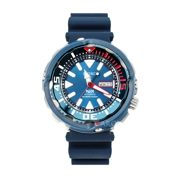 Jam Tangan Seiko Prospex SRPA83K1 PADI Automatic Divers 200M Men Blue Dial Blue Rubber Strap