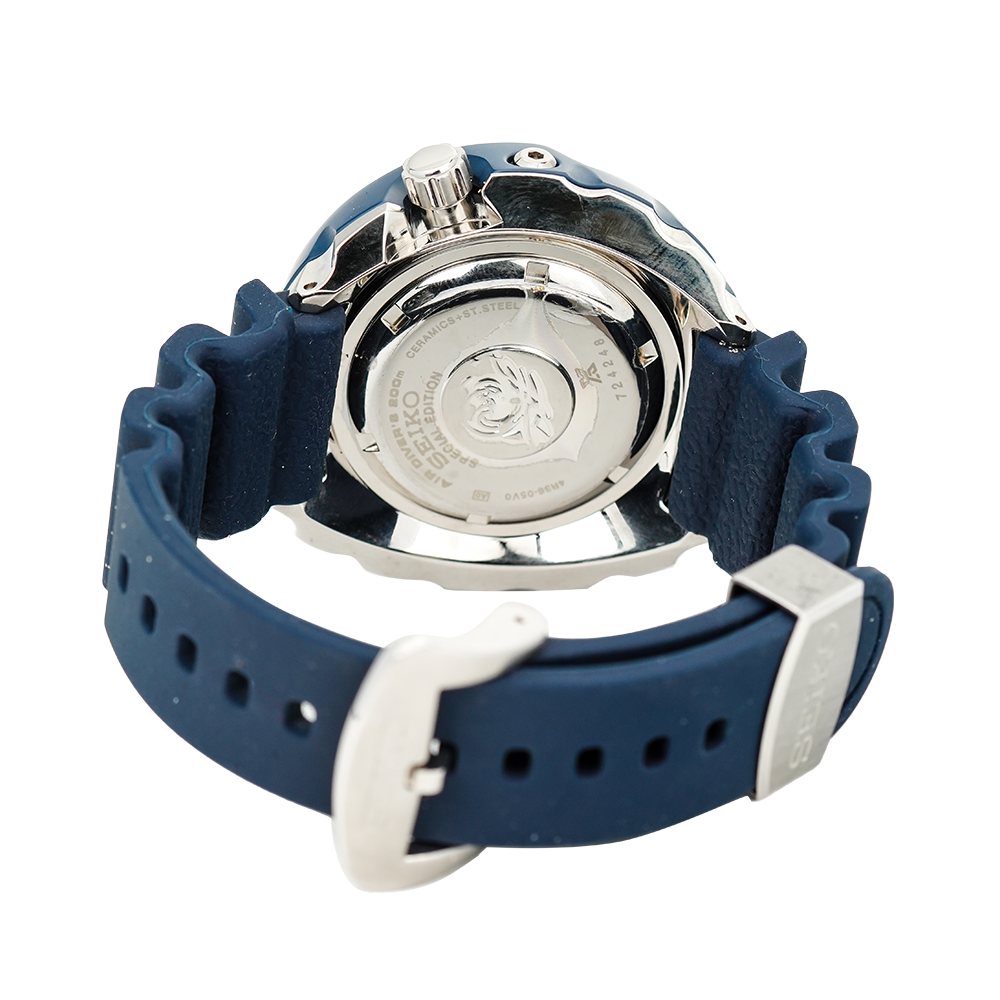 Jam Tangan Seiko Prospex SRPA83K1 PADI Automatic Divers 200M Men Blue Dial Blue Rubber Strap