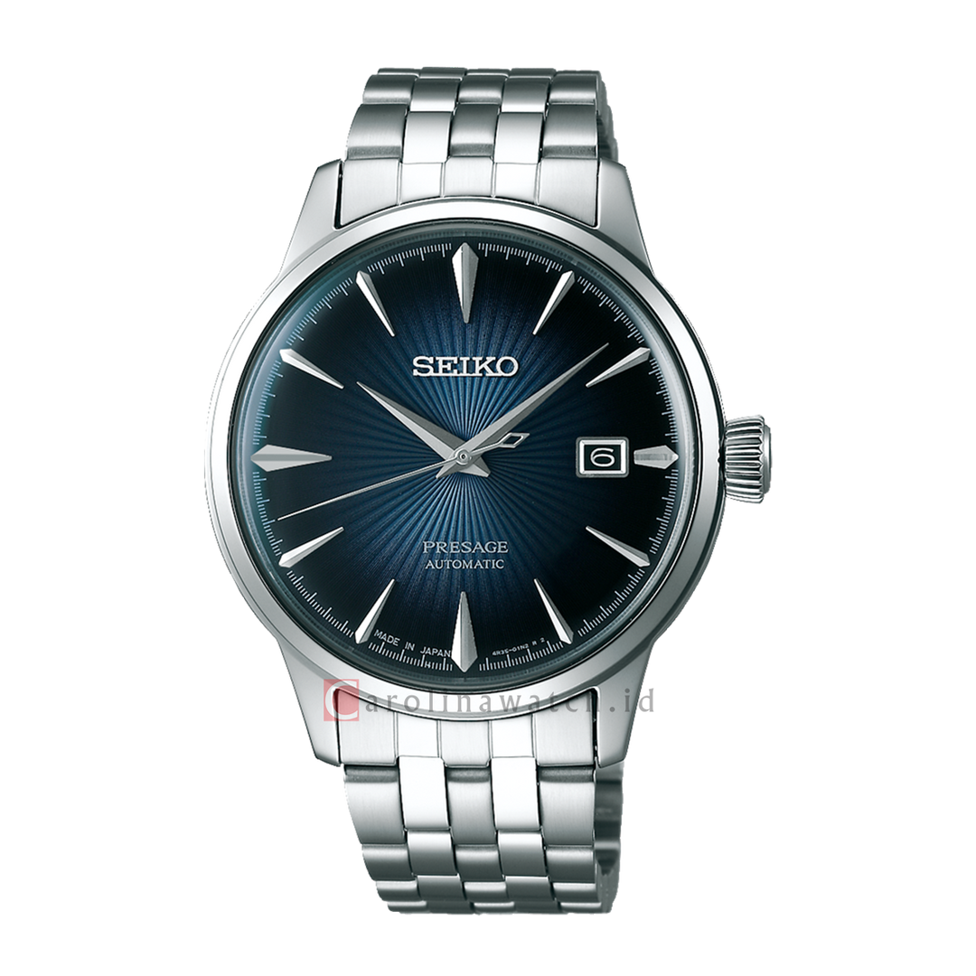 Jam Tangan Seiko Presage SRPB41J1 Men Blue Gradation Cocktail Time Blue Moon Automatic Blue Dial Stainless Steel Strap