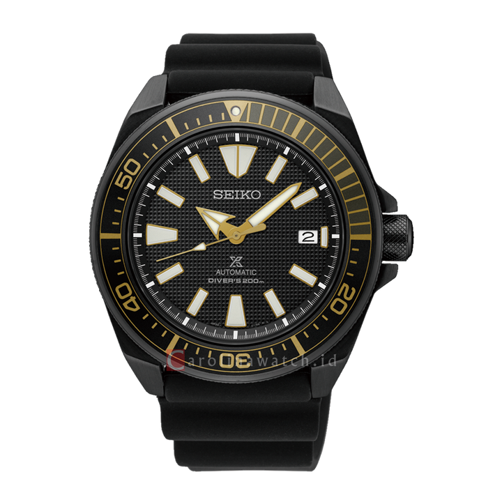 Jam Tangan Seiko Prospex SRPB55K1 Samurai Men Automatic Black Dial Black Rubber Strap