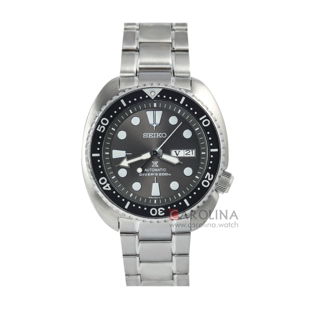 Jam Tangan Seiko Prospex Sea Turtle SRPC23K1 Automatic Men Grey Dial Stainless Steel Strap