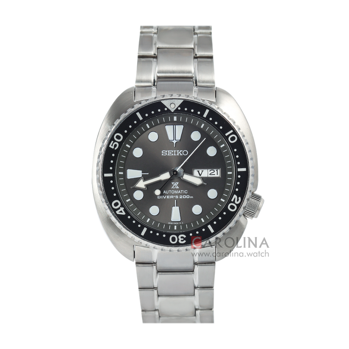 Jam Tangan Seiko Prospex Sea Turtle SRPC23K1 Automatic Men Grey Dial Stainless Steel Strap