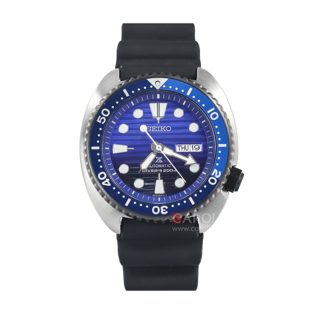 Jam Tangan Seiko Prospex SRPC91K1 Men Turtle Save The Ocean Auto Divers 200M Blue Dial Black Rubber Strap SPECIAL EDITION