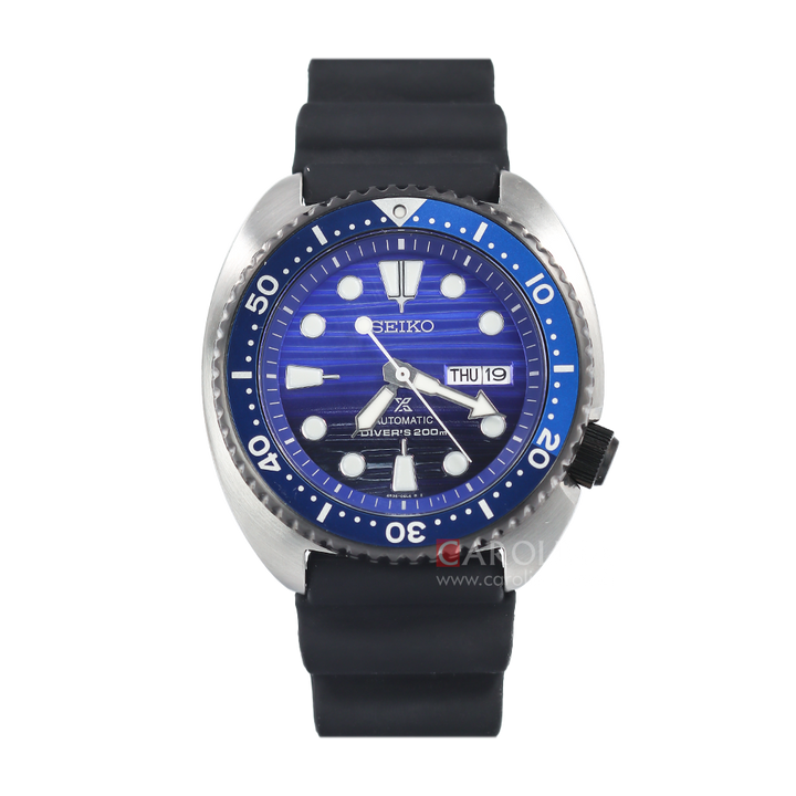 Jam Tangan Seiko Prospex SRPC91K1 Men Turtle Save The Ocean Auto Divers 200M Blue Dial Black Rubber Strap SPECIAL EDITION