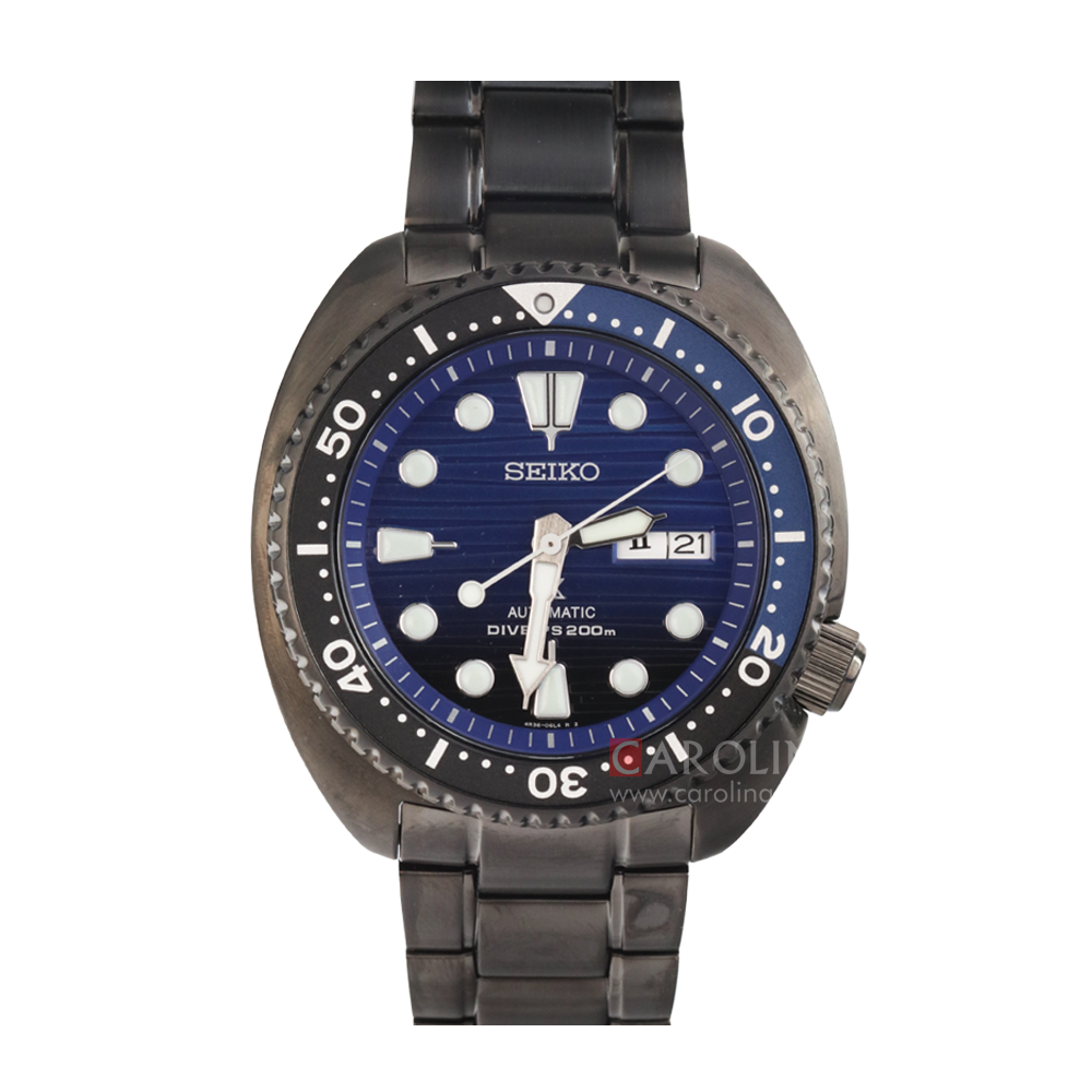 Jam Tangan Seiko Prospex SRPD11K1 Men Turtle Save The Ocean Auto Divers 200M Blue Dial Black Stainless Steel Strap SPECIAL EDITION