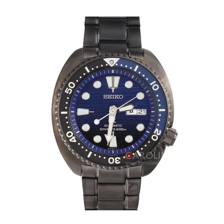 Jam Tangan Seiko Prospex SRPD11K1 Men Turtle Save The Ocean Auto Divers 200M Blue Dial Black Stainless Steel Strap SPECIAL EDITION