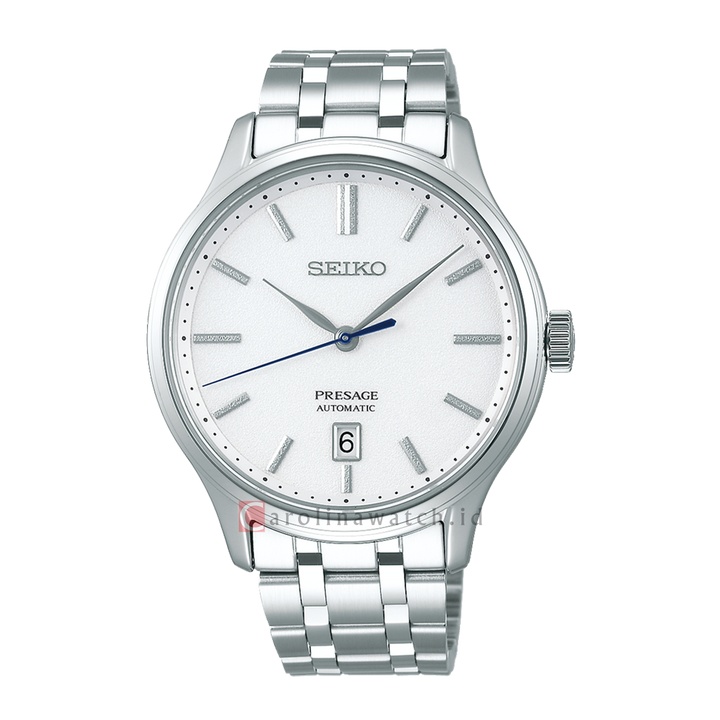Jam Tangan Seiko Presage SRPD39J1 Men Zen Garden White Dial Stainless Steel Strap