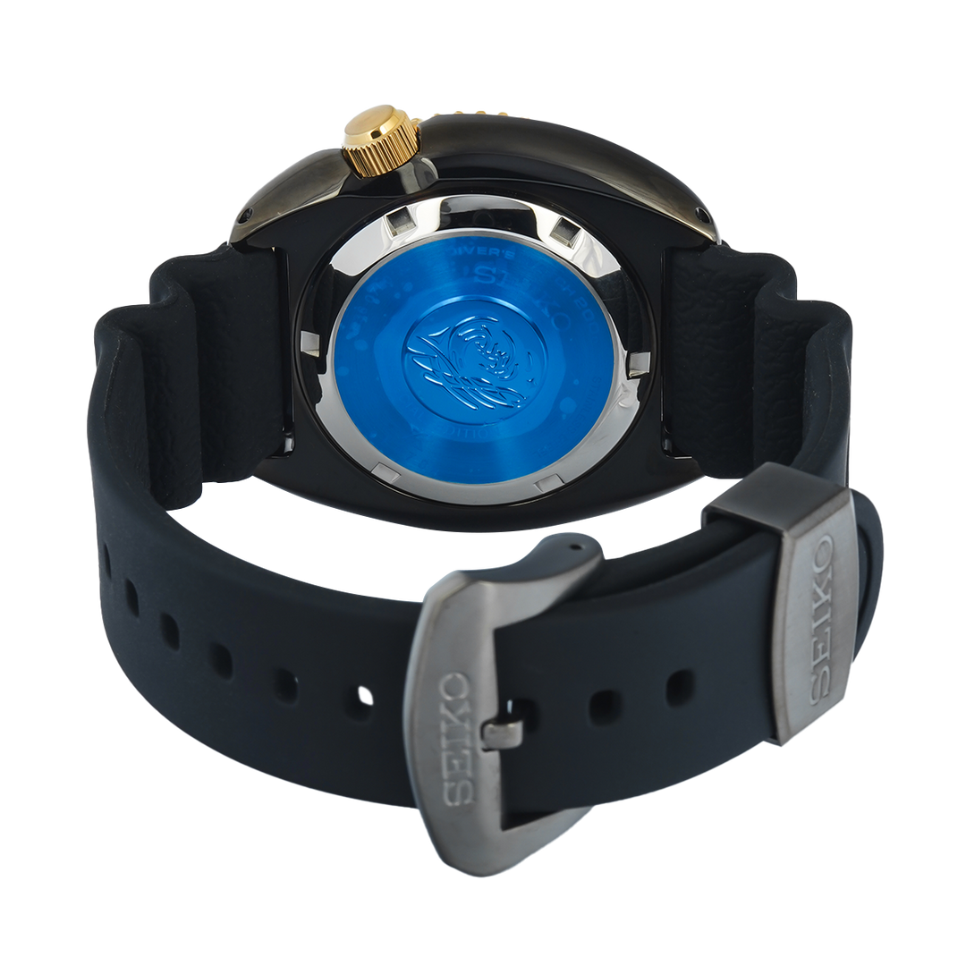 Jam Tangan Seiko Prospex Turtle Black Gold Series SRPD46K1 Men Automatic Black Dial Black Silicon Strap Special Edition