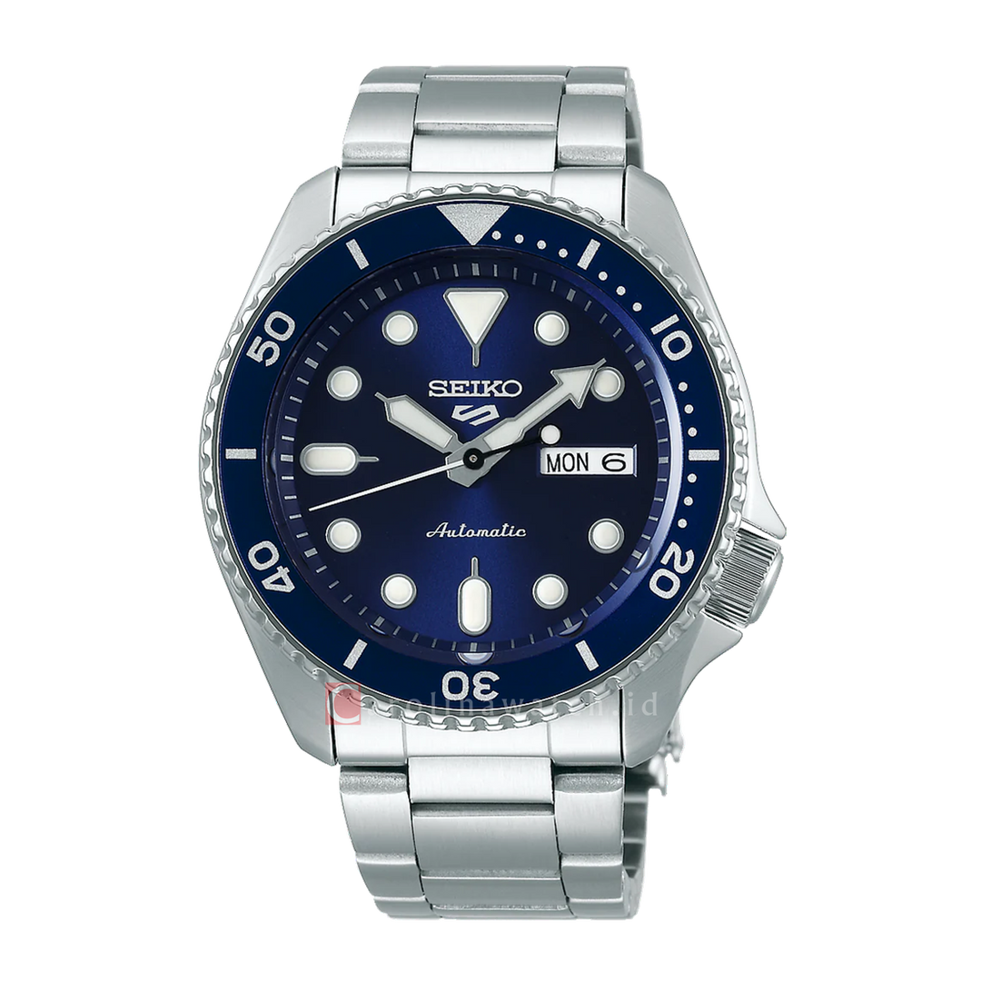 Jam Tangan Seiko 5 Sports SRPD51K1 Men 5KX SKX Sports Style Automatic Blue Dial Stainless Steel Strap