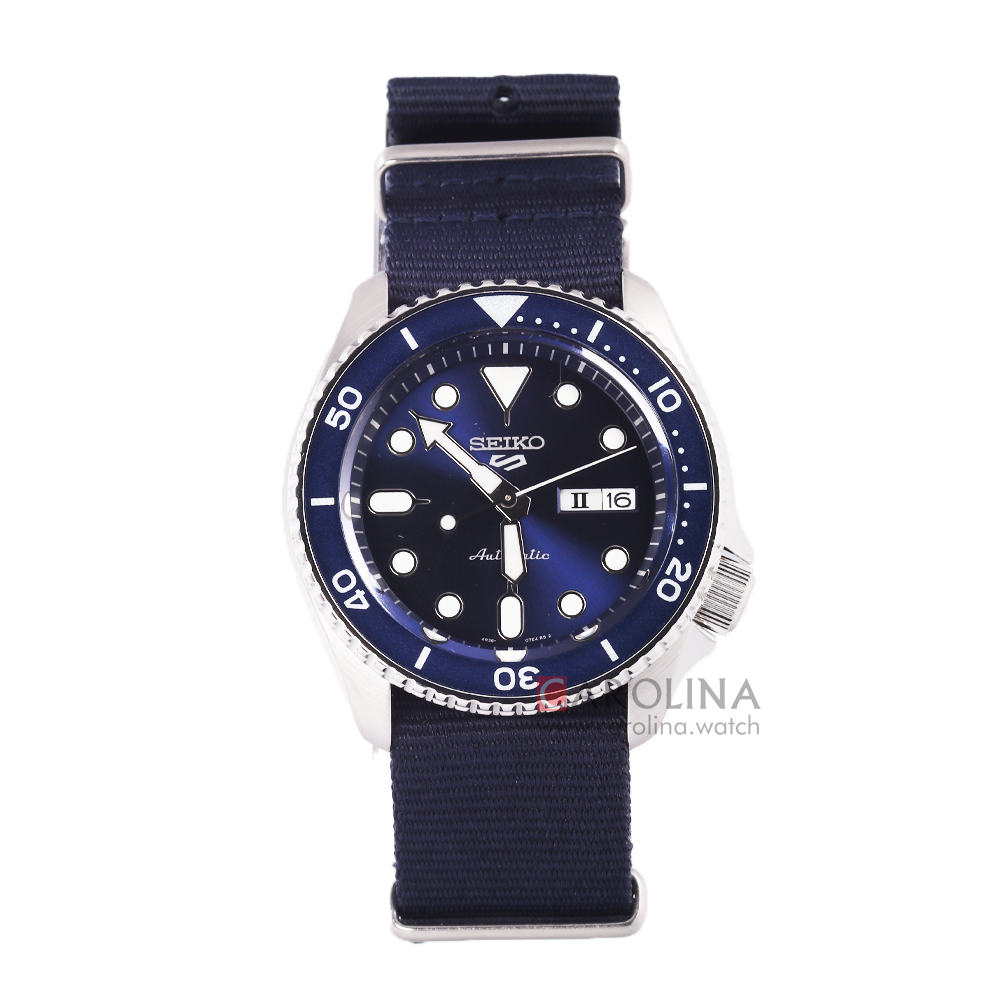 Jam Tangan Seiko 5 Sports SRPD51K2 Men SKX Sports Style Automatic Blue Dial Blue Nylon Strap