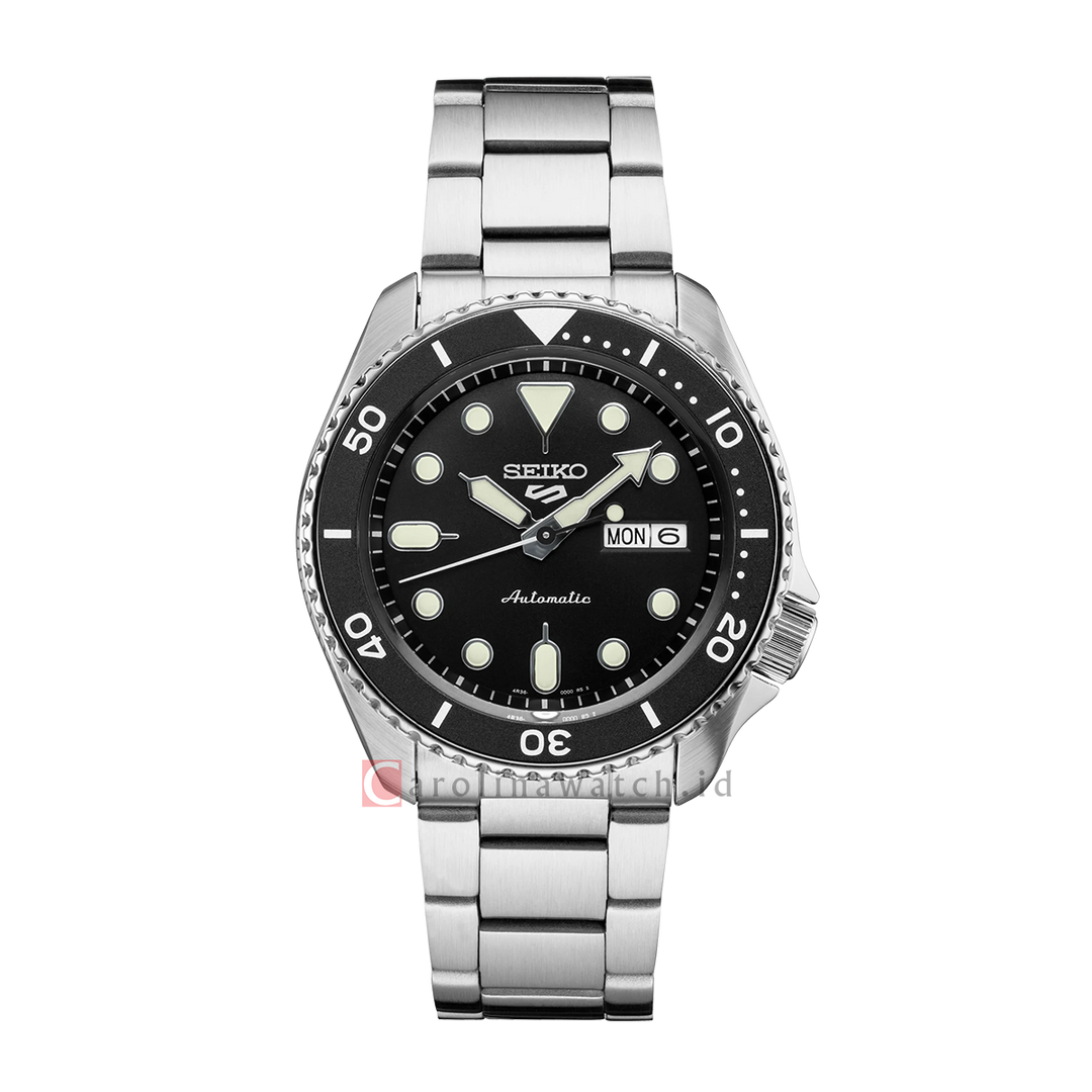 Jam Tangan Seiko 5 Sports SRPD55K1 Men SKX Sports Style Black "Submariner" Dial Stainless Steel Strap