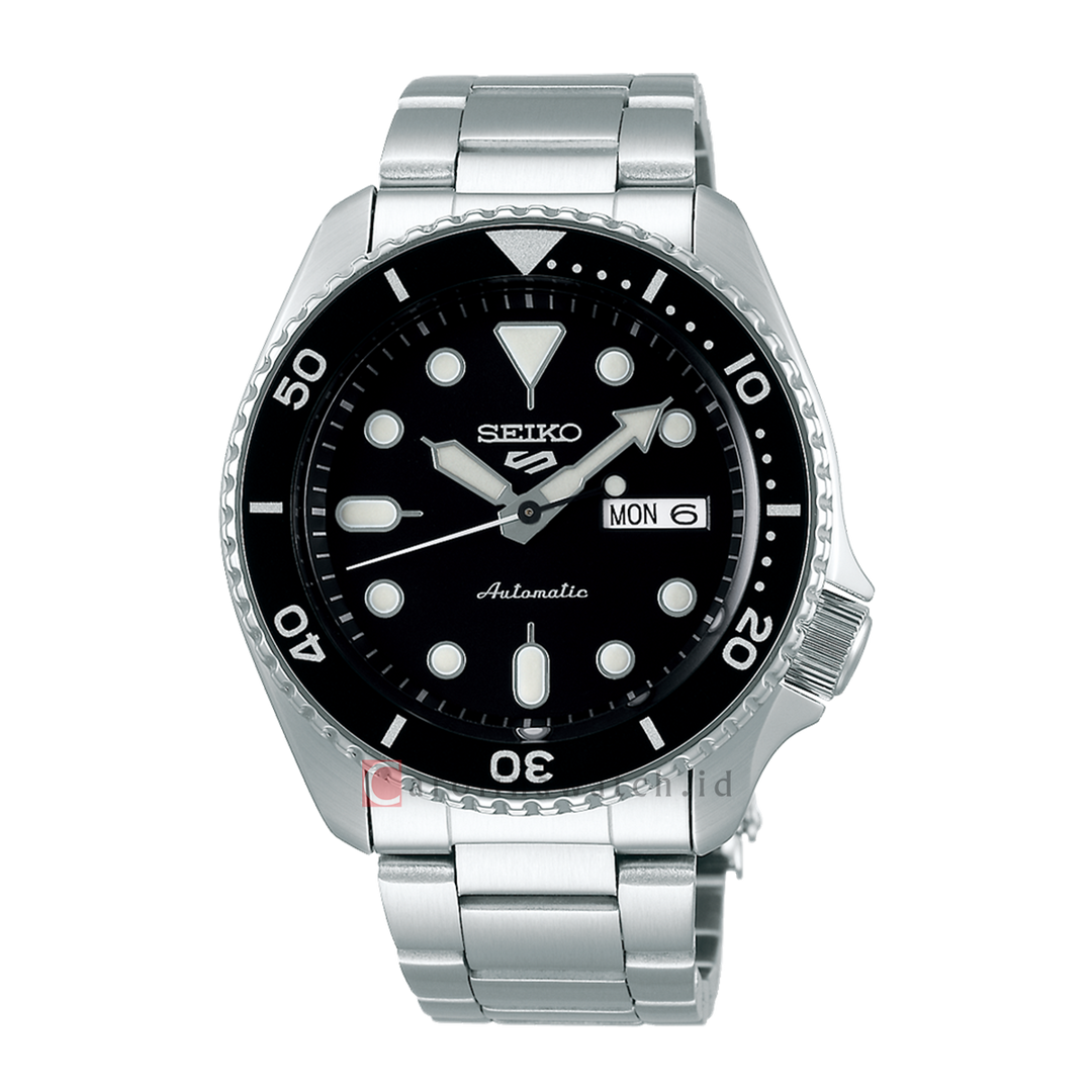 Jam Tangan Seiko 5 Sports SRPD55K1 Men SKX Sports Style Black "Submariner" Dial Stainless Steel Strap