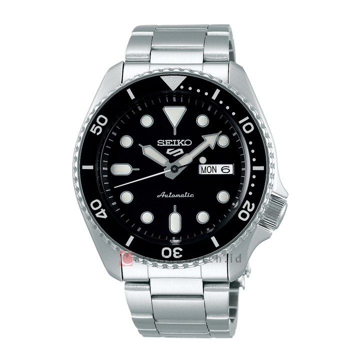 Jam Tangan Seiko 5 Sports SRPD55K1 Men SKX Sports Style Black "Submariner" Dial Stainless Steel Strap