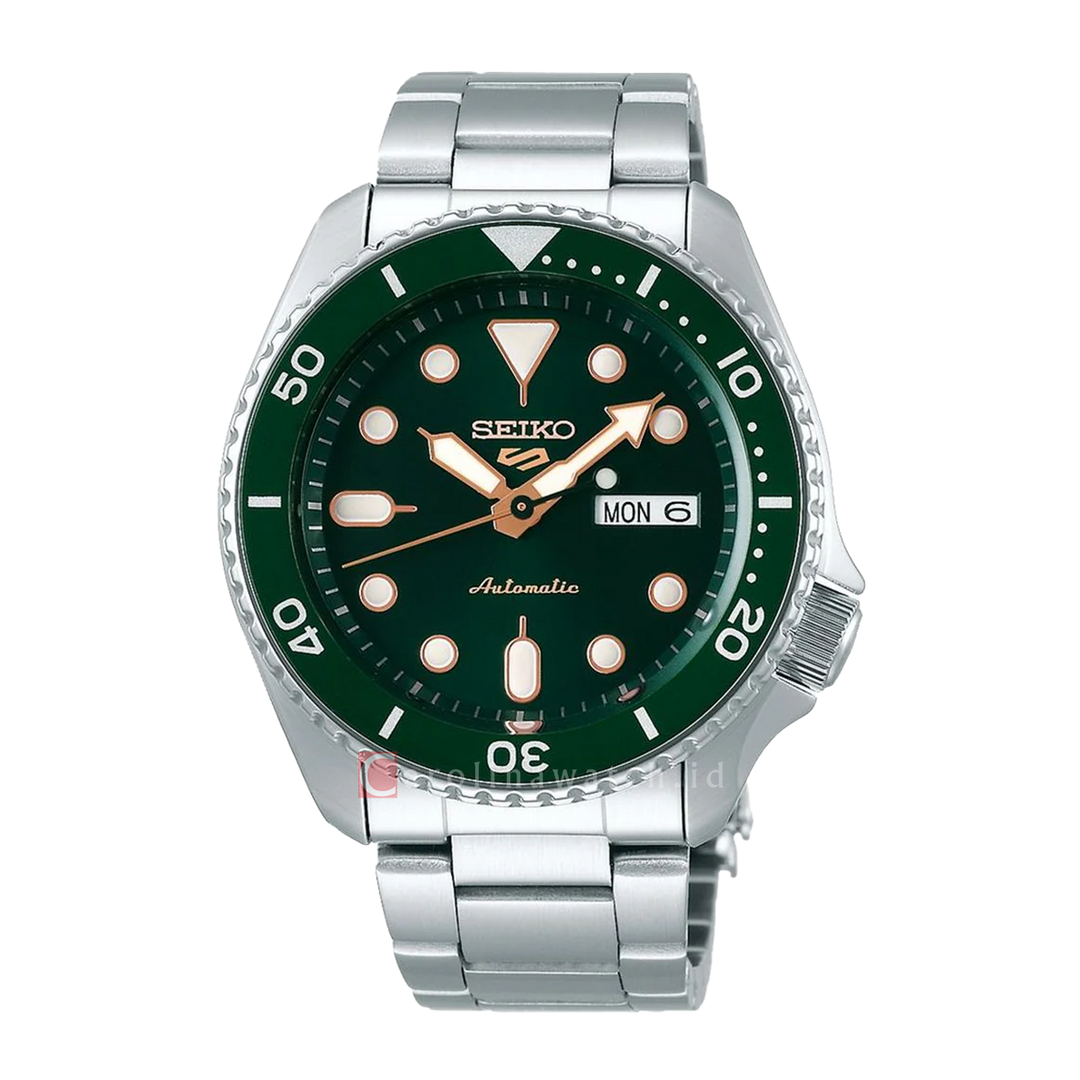 Jam Tangan Seiko 5 Sports SRPD63K1 Men 5KX Hulk SKX Sports Style Automatic Green Dial Stainless Steel Strap