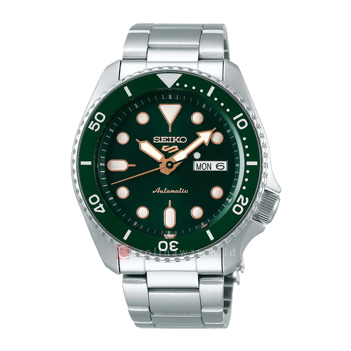 Jam Tangan Seiko 5 Sports SRPD63K1 Men 5KX Hulk SKX Sports Style Automatic Green Dial Stainless Steel Strap