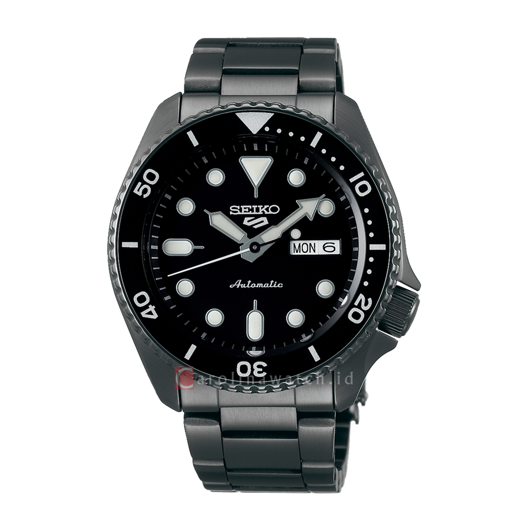 Jam Tangan Seiko 5 Sports SRPD65K1 Men SKX Sports Style Black Dial Black Stainless Steel Strap