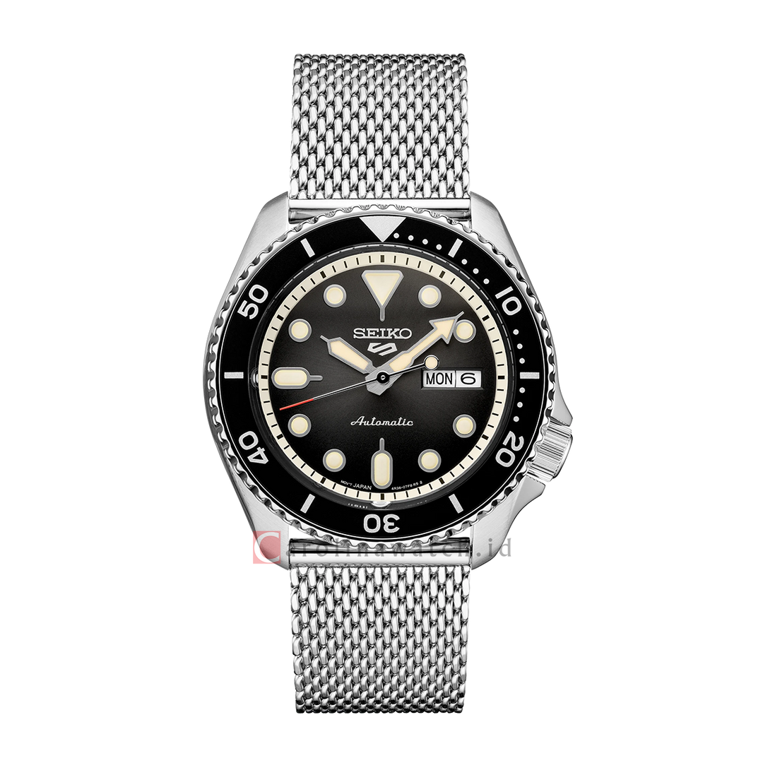 Jam Tangan Seiko 5 Sports SRPD73K1 Men SKX Sports Style Automatic Black Dial Mesh Stainless Steel Strap