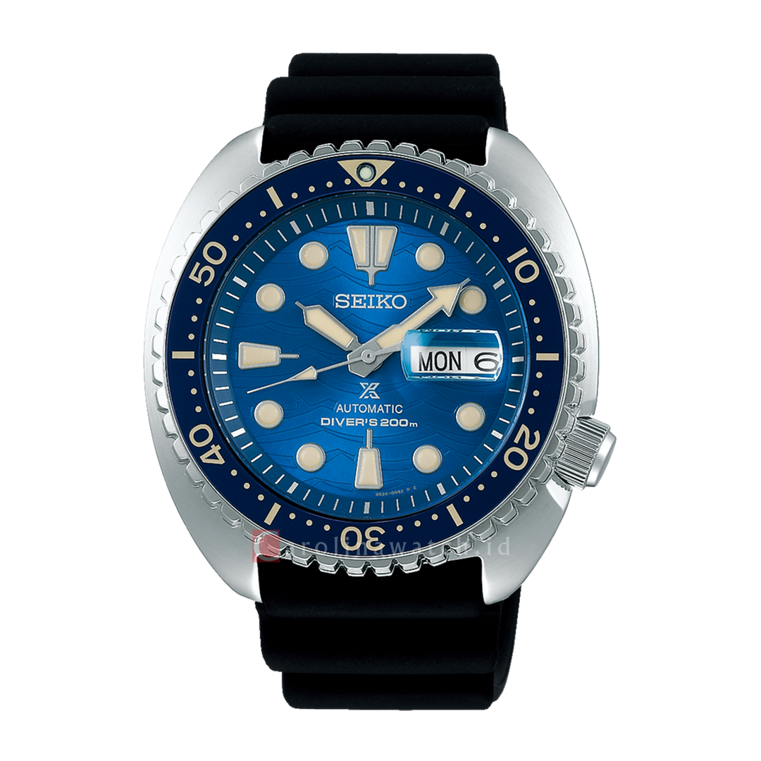 Jam Tangan Seiko Prospex SRPE07K1 Men King Turtle Automatic Blue Dial Black Rubber Strap SPECIAL EDITION