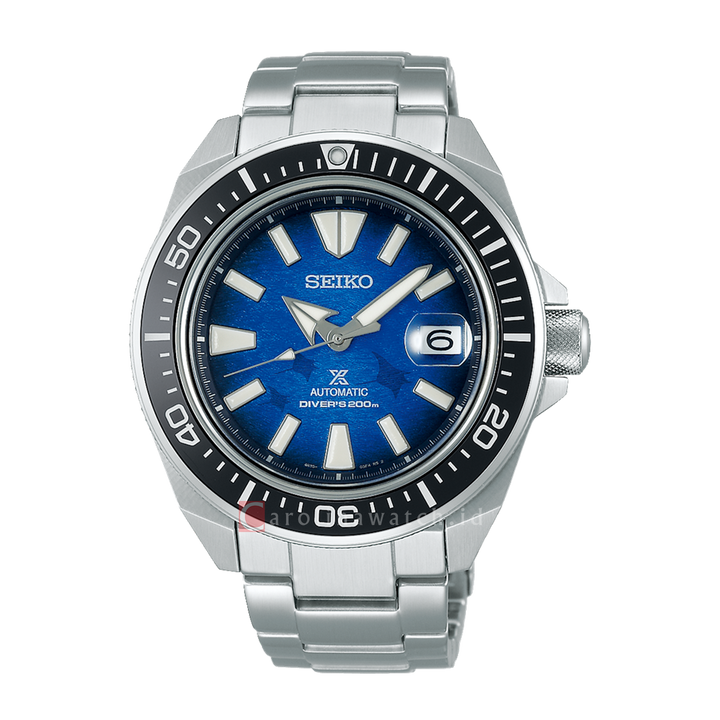 Jam Tangan Seiko Prospex SRPE33K1 Men King Samurai Save The Ocean Blue Dial Stainless Steel Strap Special Edition