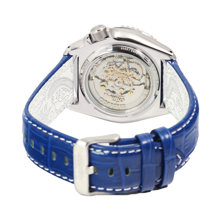 Jam Tangan Seiko 5 Sports SRPF17K1 Street Fighter Chun-Li Blue Jade Model Men Blue Leather Strap Limited Edition