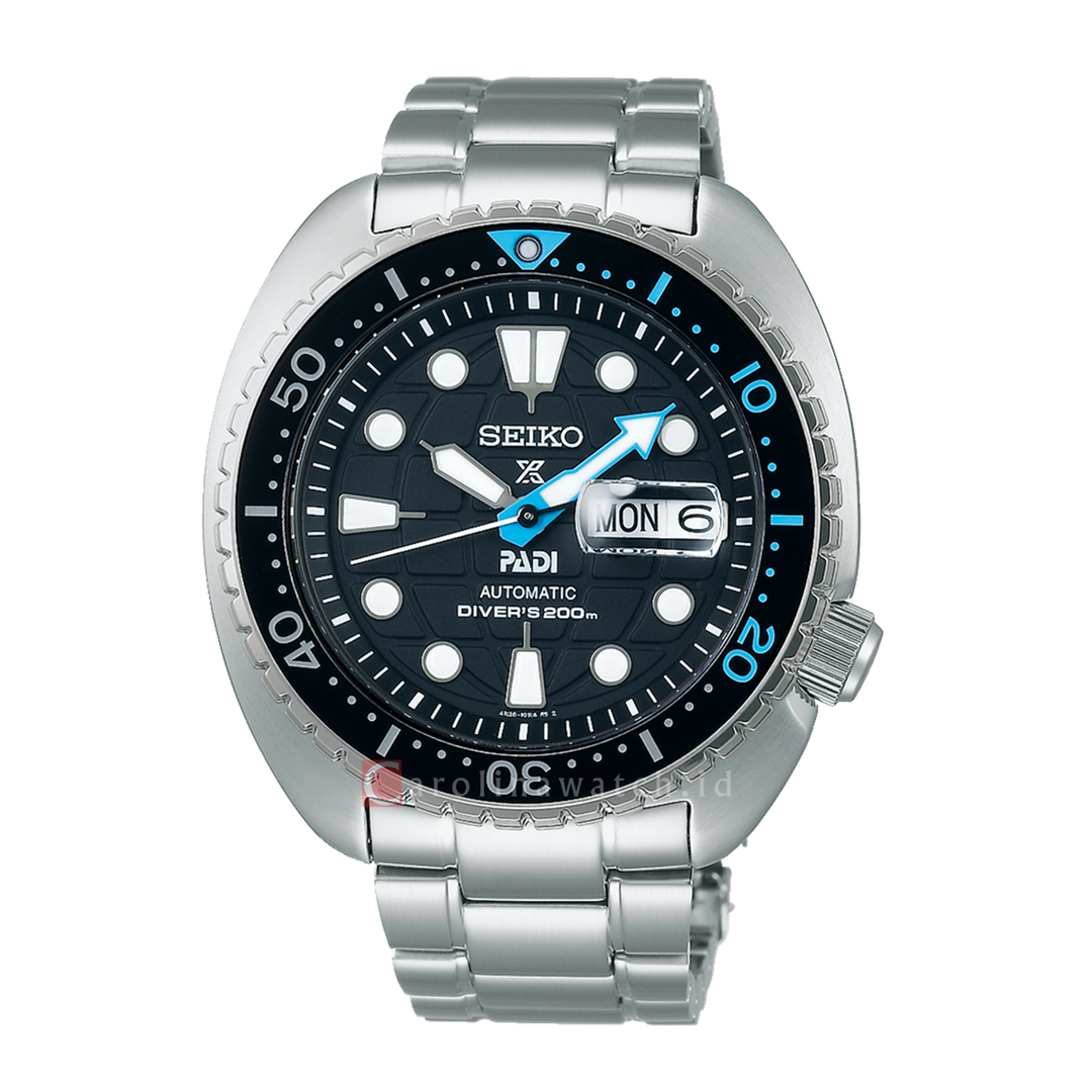 Jam Tangan Seiko Prospex SRPG19K1 King Turtle PADI Edition Automatic Divers 200M Men Black Dial Stainless Steel