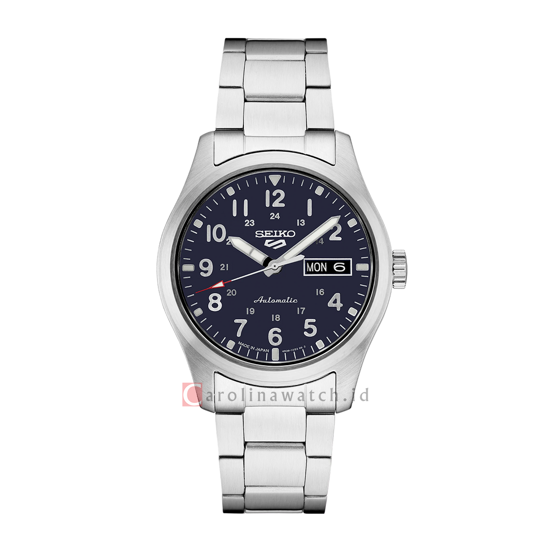 Jam Tangan Seiko 5 Sports SRPG29K1 Field Sports Style Men Automatic Blue Dial Stainless Steel Strap