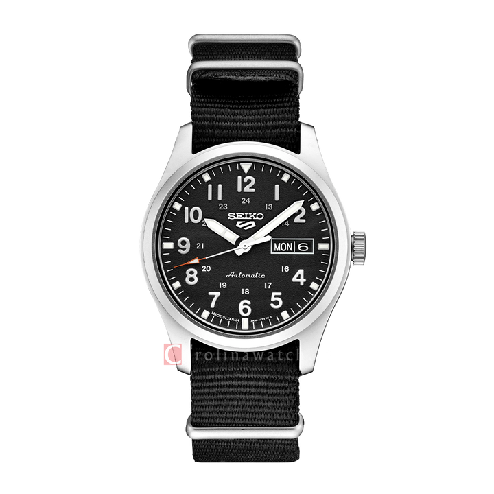 Jam Tangan Seiko 5 Sports SRPG37K1 Field Sports Style Automatic Men Black Dial Black Nylon Strap