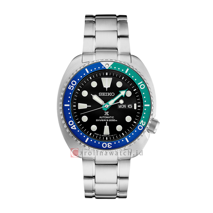 Jam Tangan Seiko Prospex SRPJ35K1 Men Turtle Tropical Lagoon Blue Dial Stainless Steel Strap Special Edition