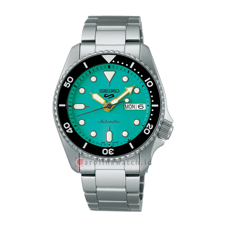 Jam Tangan Seiko 5 Sports SRPK33K1 Men 5KX Midi SKX Sports Style Teal Dial Stainless Steel Strap