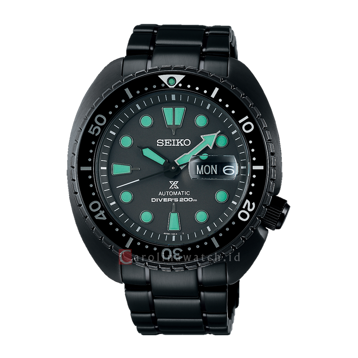 Jam Tangan Seiko Prospex SRPK43K1 The Black Series a Concept of “Night Vision” Men Black Dial Black Stainless Steel Strap