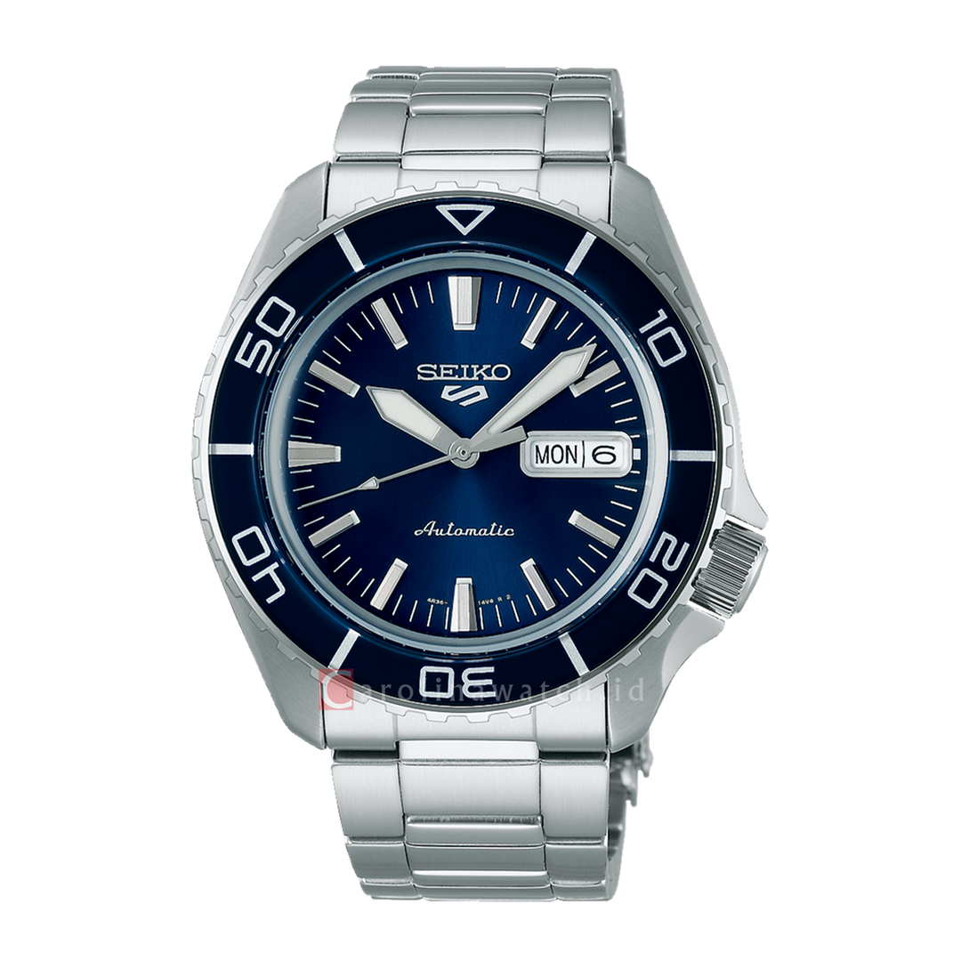 Jam Tangan Seiko 5 Sports SRPK97K1 Men Automatic Blue Dial Stainless Steel Strap