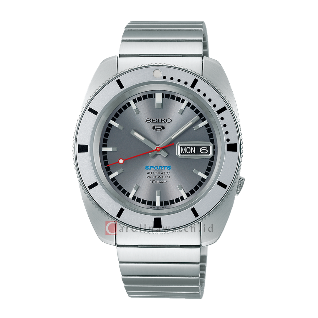 Jam Tangan Seiko 5 Sports SRPL03K1 Men Heritage Design Re-creation Grey Dial + Extra Strap Limited Edition
