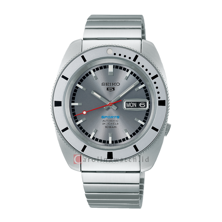 Jam Tangan Seiko 5 Sports SRPL03K1 Men Heritage Design Re-creation Grey Dial + Extra Strap Limited Edition
