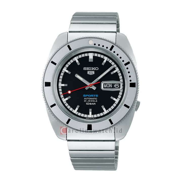 Jam Tangan Seiko 5 Sports SRPL05K1 Men Heritage Design Re-creation Black Dial + Extra Strap Limited Edition