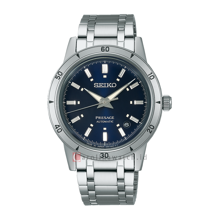 Jam Tangan Seiko Presage SRPL07J1 Style 60's Men Elegant Yet Rugged Dark Blue Dial Stainless Steel Strap