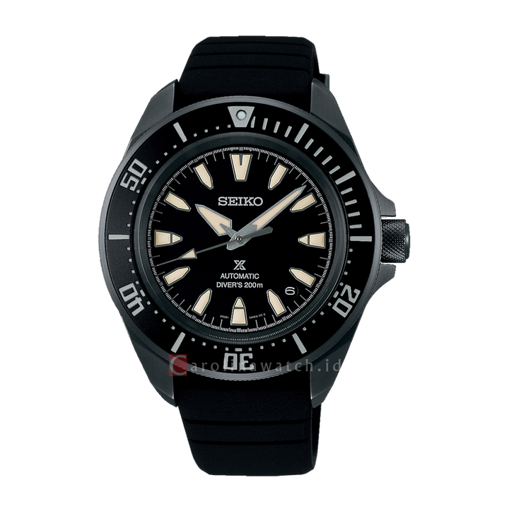 Jam Tangan Seiko Prospex SRPL15K1 Diver Samurai Shog-Urai Men Black Dial Black Silicone Strap