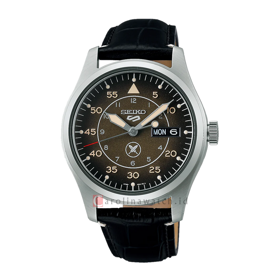 Jam Tangan Seiko 5 Sports SRPL31K1 Men Field Series Yuto Horigome Analog Dial Black Leather Strap Limited Edition