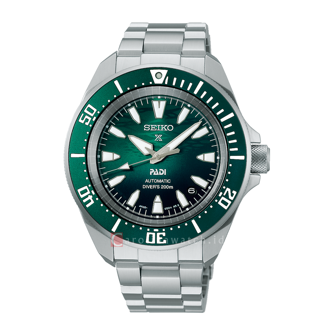 Jam Tangan Seiko Prospex SRPL53K1 Automatic Men Green Dial Stainless Steel Strap PADI Special Edition