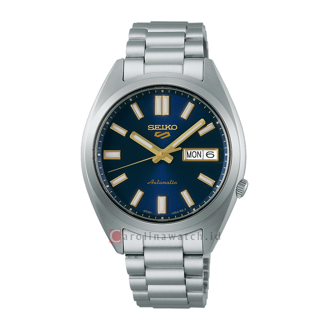 Jam Tangan Seiko 5 Sports SRPL55K1 Men SNXS Vintage Blazer Blue Dial Stanless Steel Strap