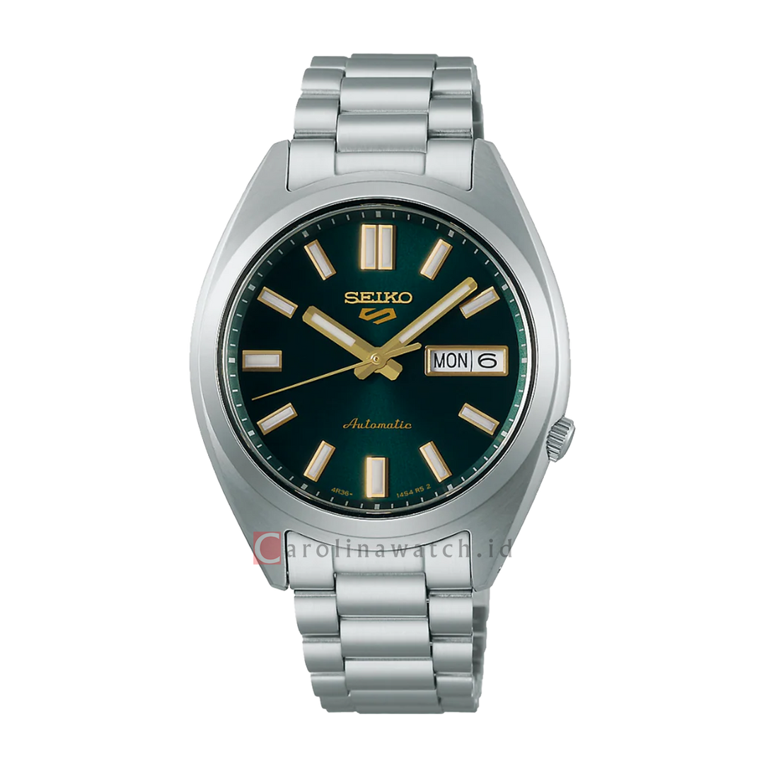 Jam Tangan Seiko 5 Sports SRPL57K1 Men SNXS Vintage Green Tie Dial Stanless Steel Strap