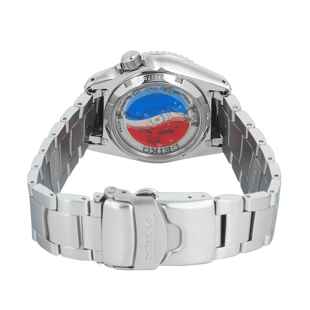 Jam Tangan Seiko 5 Sports x Pepsi® SRPL99K1 Men SKX Series Silver Dial Stanless Steel Strap Limited Edition