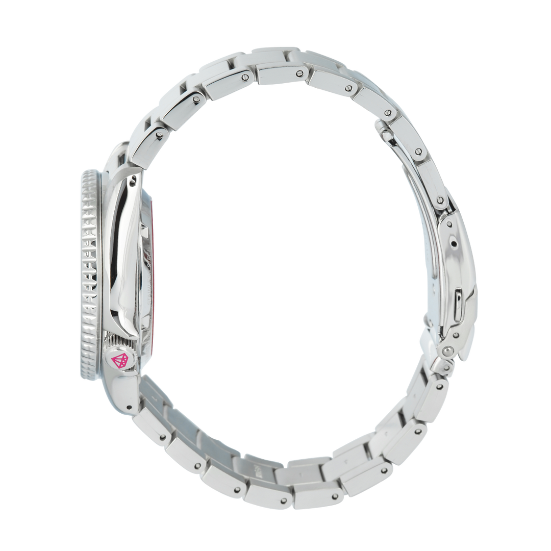 Jam Tangan Seiko 5 Sports x Pink Panther SRPM07K1 Pink Dial Stainless Strap Limited Edition