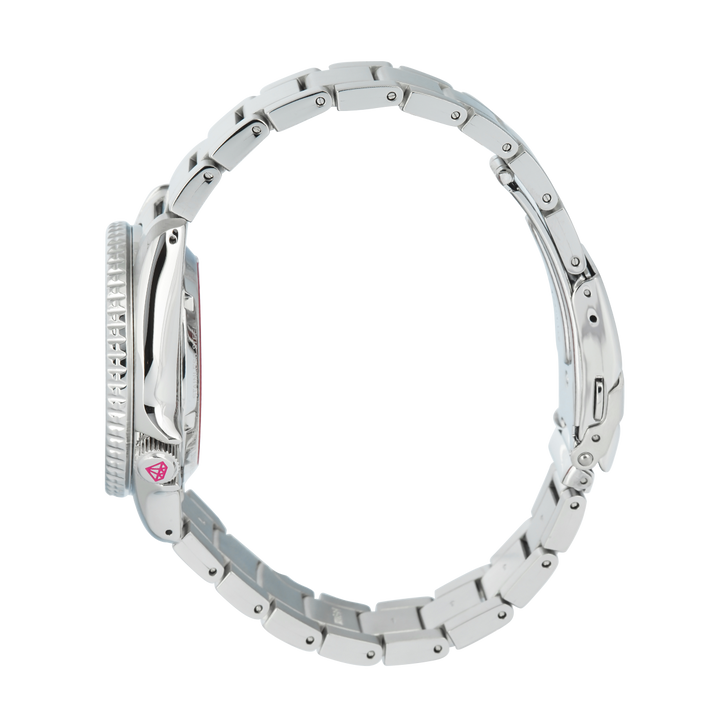 Jam Tangan Seiko 5 Sports x Pink Panther SRPM07K1 Pink Dial Stainless Strap Limited Edition