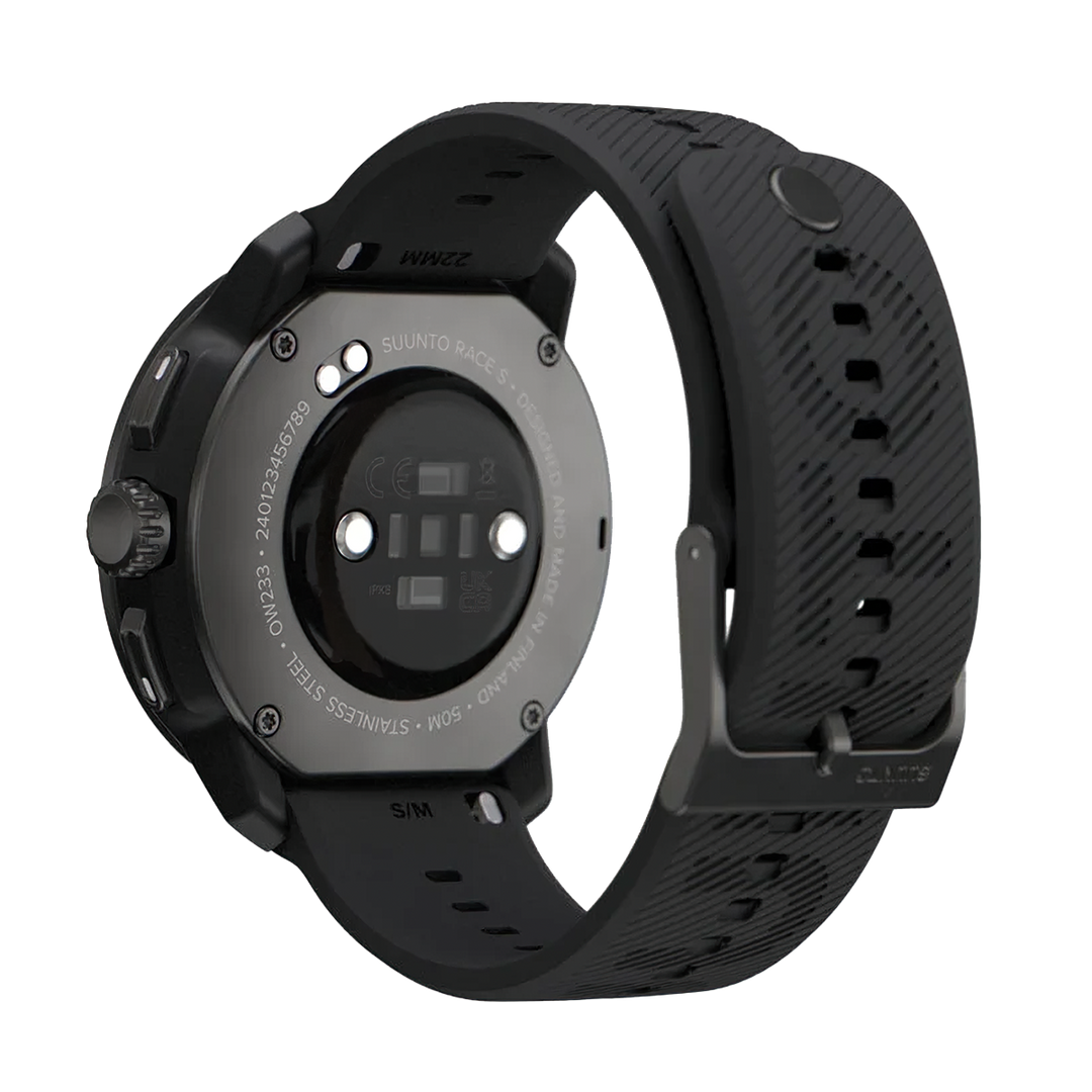 Jam Tangan SUUNTO Race S SS051093000 Unisex Amoled All Black Silicone Strap