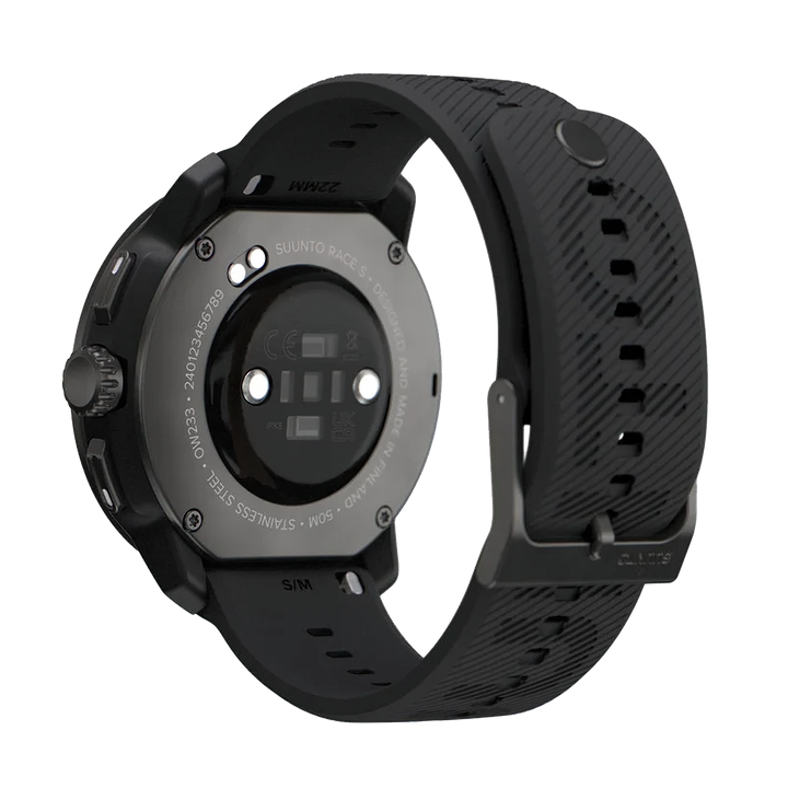 Jam Tangan SUUNTO Race S SS051093000 Unisex Amoled All Black Silicone Strap