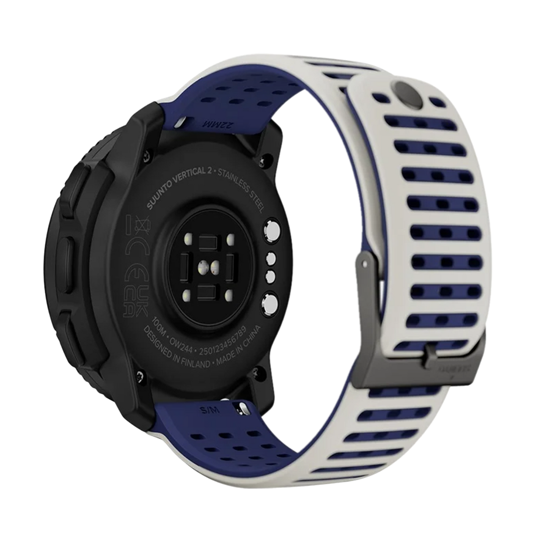 Jam Tangan SUUNTO SS051205000 Unisex - Suunto Vertical 2 Black Case and Striped Two-Tone Silicone Strap