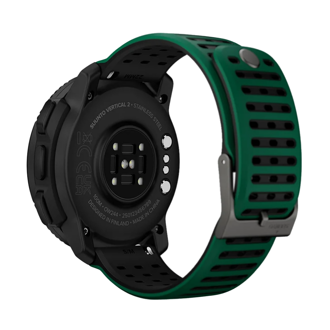 Jam Tangan SUUNTO SS051207000 Unisex - Suunto Vertical 2 Black Case and Striped Pine Green and Black Silicone Strap