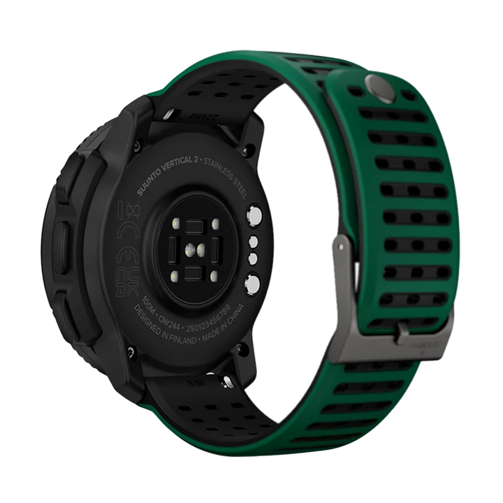Jam Tangan SUUNTO SS051207000 Unisex - Suunto Vertical 2 Black Case and Striped Pine Green and Black Silicone Strap
