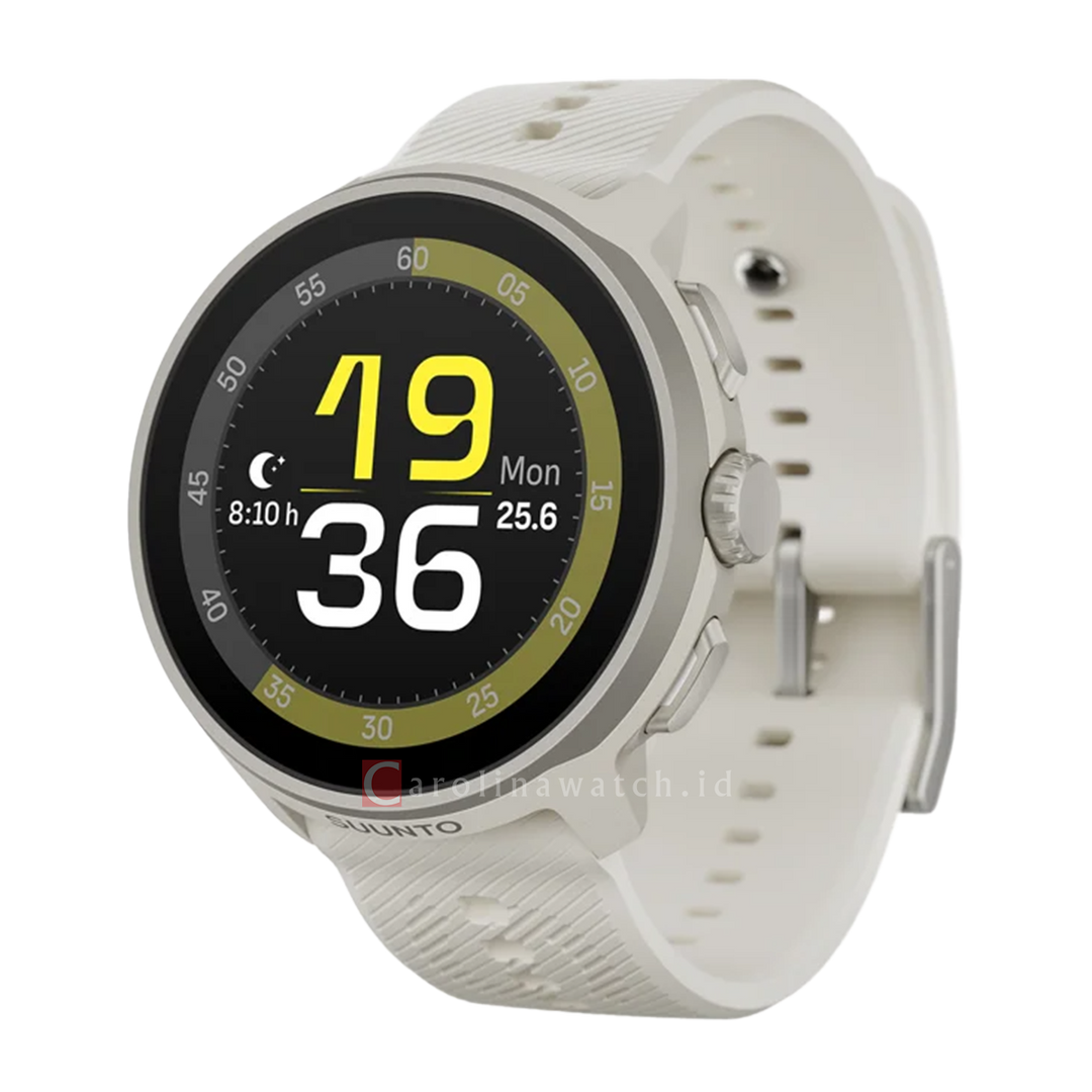 Jam Tangan SUUNTO SS051273000 Unisex - Suunto Run Frost Gray Stainless Steel Bezel with Light Gray Case and Strap